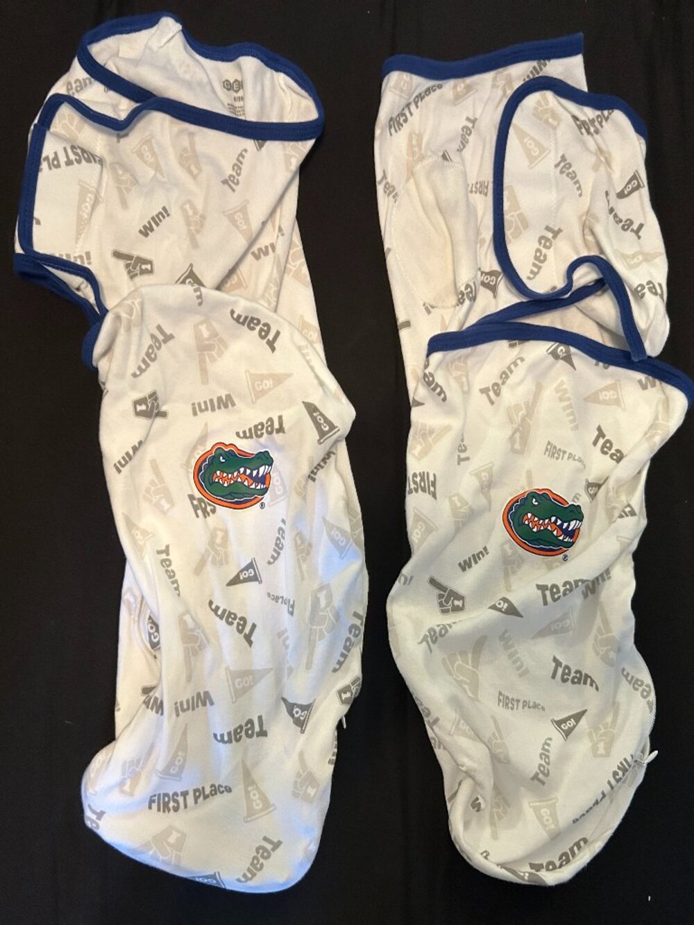 UF Gators Swaddles set of 2 , 3/6 + 6/9 Months